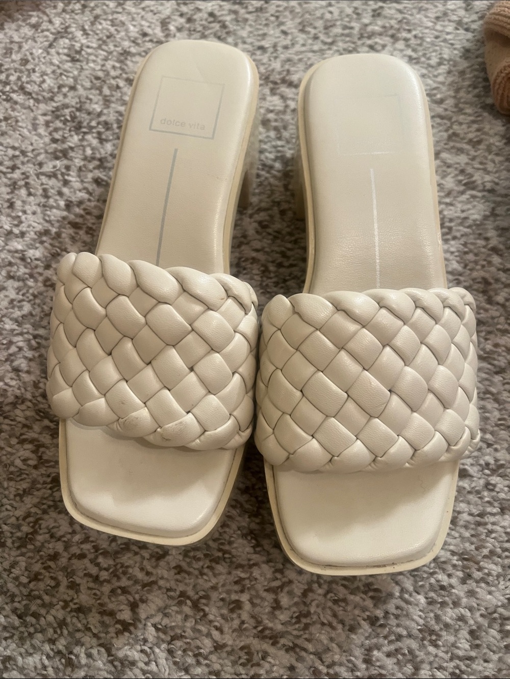 Dolce Vita Off-White Braided Slide Mules